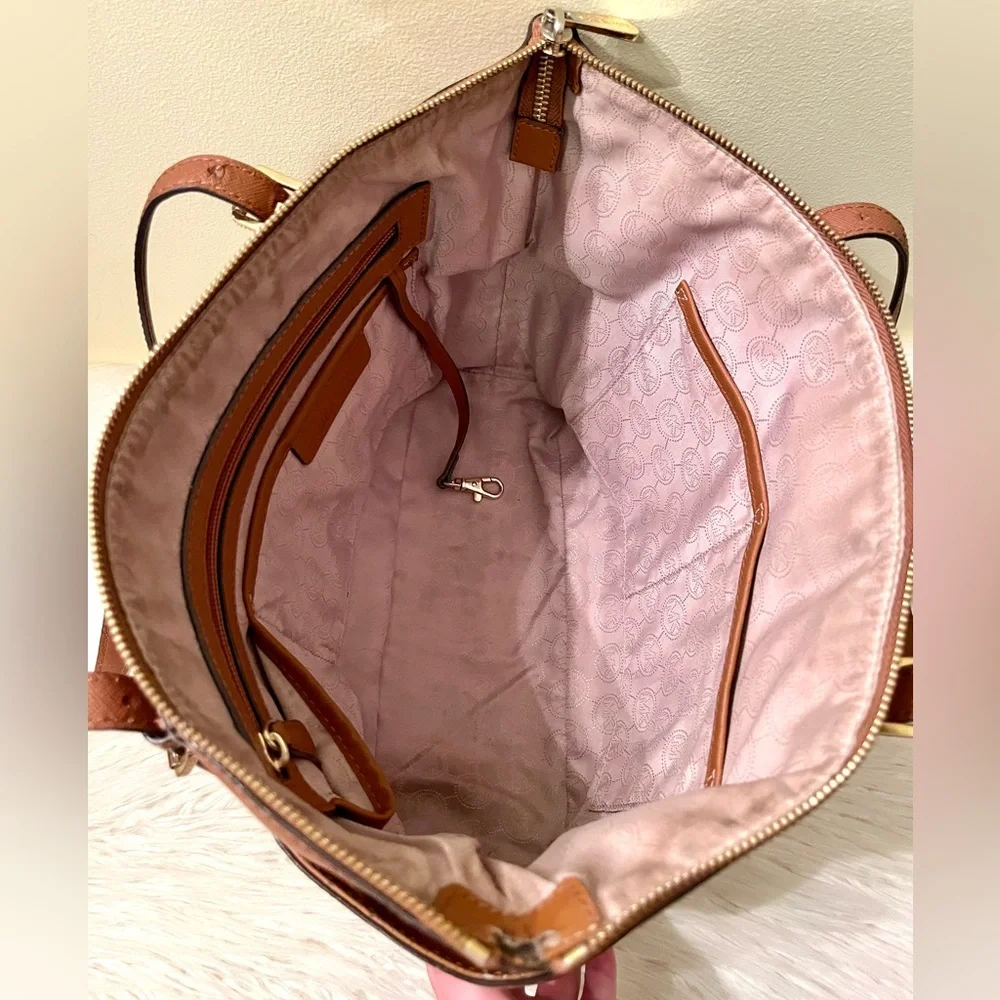 Michael Kors Jet Set Large Brown Saffiano Leather Tote Bag
